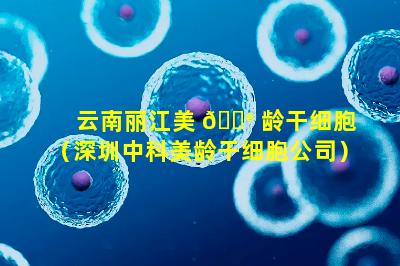 云南丽江美 💮 龄干细胞（深圳中科美龄干细胞公司）